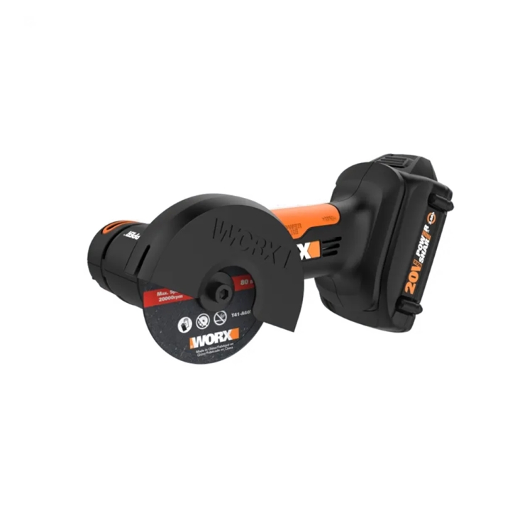 ΓΩΝΙΑΚΟΣ ΤΡΟΧΟΣ MINI WORX WX801 20V 2Ah (Συμπεριλαμβάνει μπαταρία και φορτιστή)